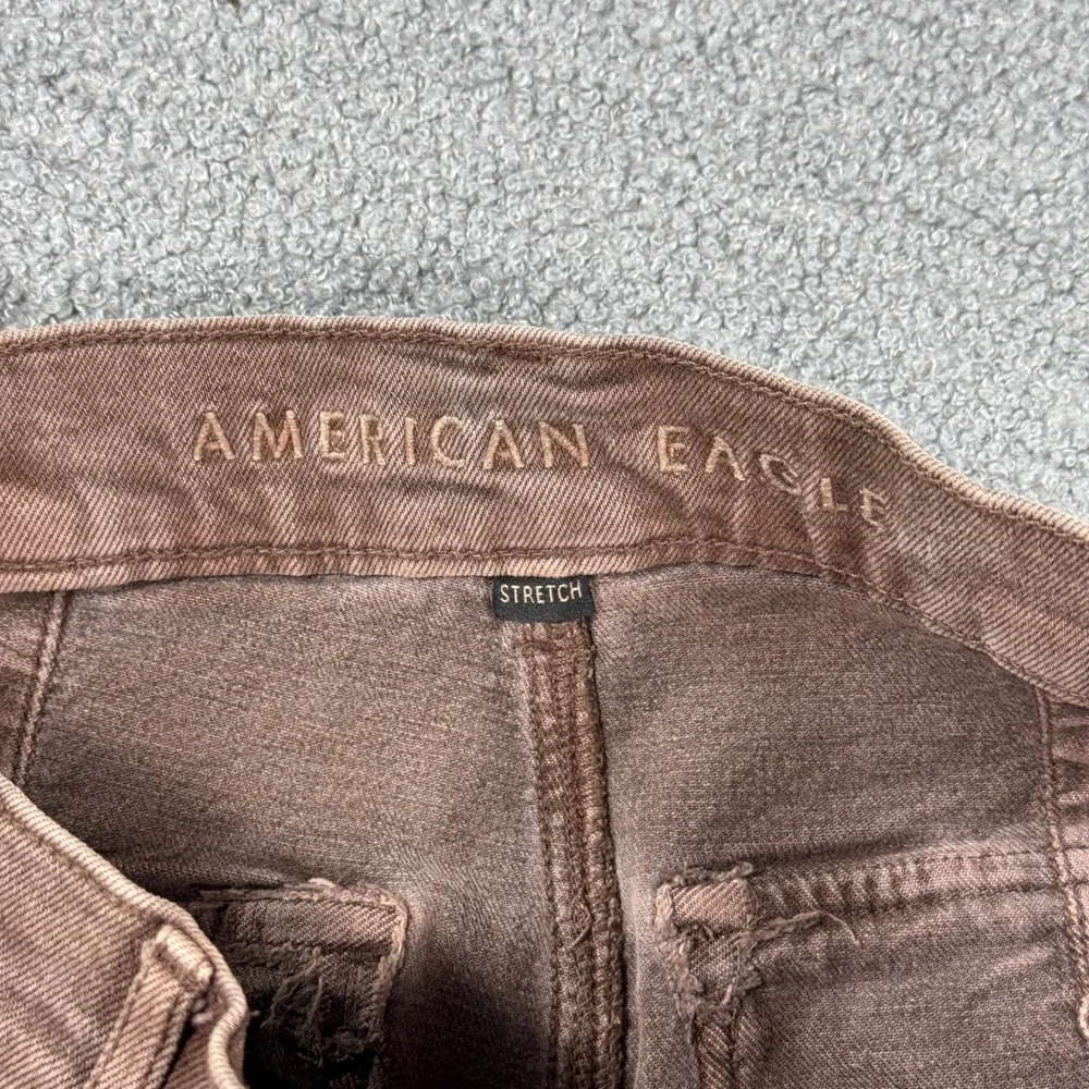 American Eagle Pants Women's 0 Brown Mid Rise Wide Leg Stretch Baggy - Picture 8 of 9